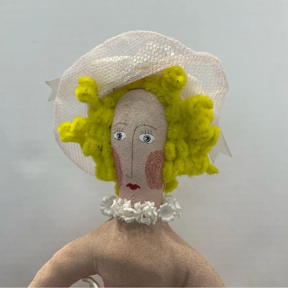 Whimsical hand painted textile Doll. Ballerina. Tooth fairy. Pre-owned
